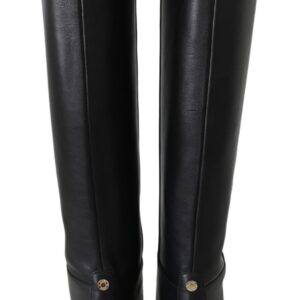 Jimmy Choo Elegant Black Calf Leather Heeled Boots