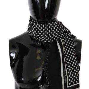 Dolce & Gabbana Elegant Black Silk Blend Polka Dotted Men’s Scarf