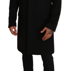 Dolce & Gabbana Elegant Gray Long Overcoat in Pure Cashmere