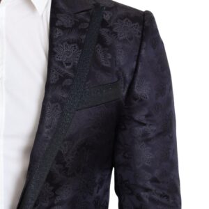 Dolce & Gabbana Elegant Silk Blend Martini Blazer in Blue