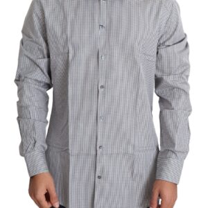 Dolce & Gabbana Checkered Slim Fit Cotton Dress Shirt