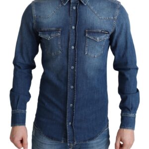 Dolce & Gabbana Elegant Denim Long Sleeve Casual Shirt