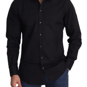 Dolce & Gabbana Elegant Black Cotton Stretch Dress Shirt