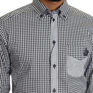 Dolce & Gabbana Elegant Black & White Checkered Gold Casual Shirt