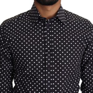 Dolce & Gabbana Elegant Polka Dot Men’s Long Sleeve Shirt