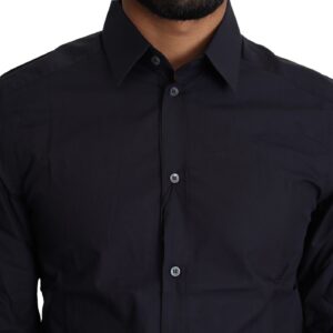 Dolce & Gabbana Navy Blue Slim Fit Gold Series Dress Shirt