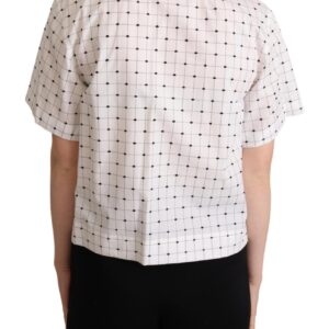 Dolce & Gabbana Chic Monochrome Polka Dot Polo Top