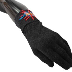 Dolce & Gabbana Gray Virgin Wool Unisex Gloves