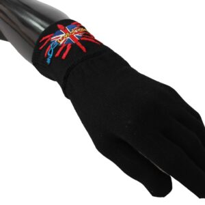 Dolce & Gabbana Elegant Black Virgin Wool Unisex Gloves