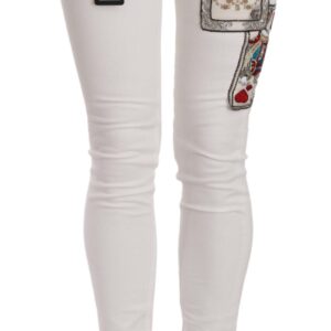 Dolce & Gabbana Queen Of Hearts Embellished Skinny Pants