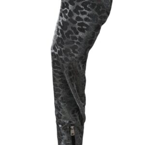 Dolce & Gabbana Elegant Leopard Booties Above Knee Shoes