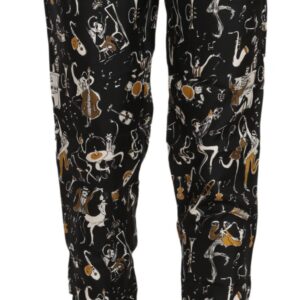 Dolce & Gabbana Elegant High Waist Tapered Silk Pants