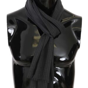 Dolce & Gabbana Elegant Gray Striped Wool Men’s Scarf