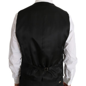 Dolce & Gabbana Elegant Gray Slim-Fit Wool-Silk Vest