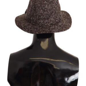 Dolce & Gabbana Elegant Gray Tweed Wide Brim Hat