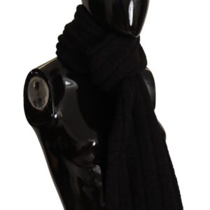 Dolce & Gabbana Elegance Unleashed Black Wool Scarf