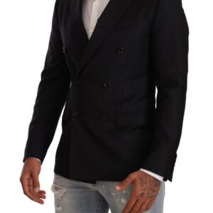 Dolce & Gabbana Elegant Black Dotted Formal Blazer