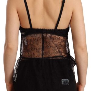 Dolce & Gabbana Elegant Black Silk Lingerie Chemise