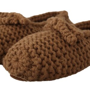 Dolce & Gabbana Elegant Wool Knit Ballerina Flats in Brown