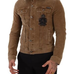 Dolce & Gabbana Elegant Corduroy Logo Jacket