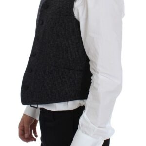 Dolce & Gabbana Elegant Gray Wool Blend Dress Vest