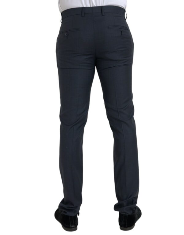 Dolce & Gabbana Blue Wool Men Skinny Dress Pants - Image 3