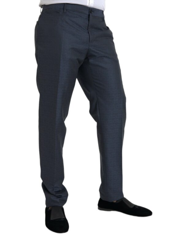 Dolce & Gabbana Blue Wool Men Skinny Dress Pants - Image 2