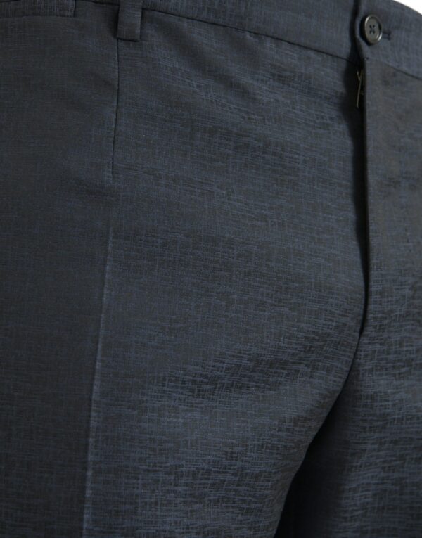 Dolce & Gabbana Blue Wool Men Skinny Dress Pants - Image 4