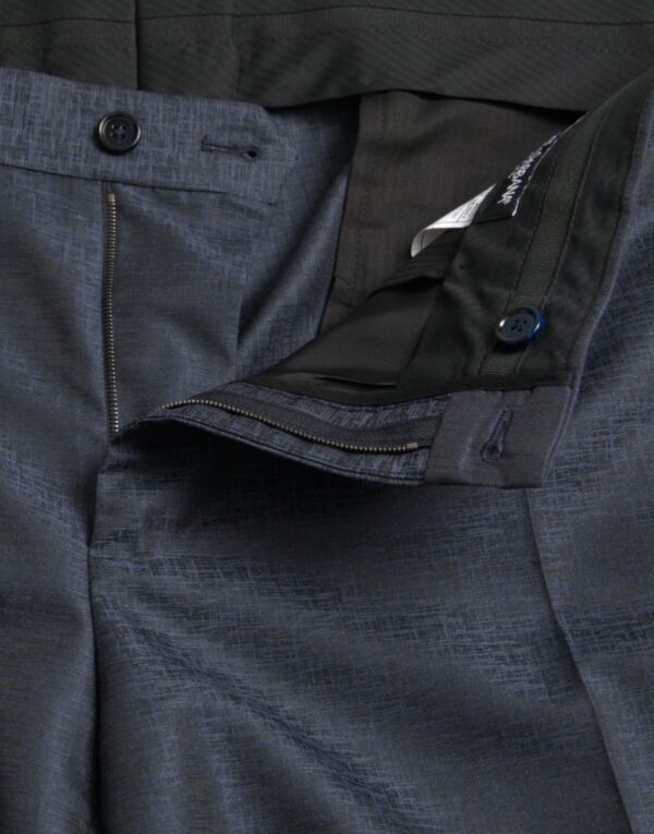 Dolce & Gabbana Blue Wool Men Skinny Dress Pants - Image 5