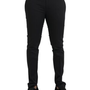 Dolce & Gabbana Black Cotton Stretch Skinny Dress Pants