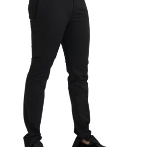 Dolce & Gabbana Black Cotton Stretch Skinny Dress Pants