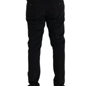 Dolce & Gabbana Black Cotton Velvet Skinny Pants