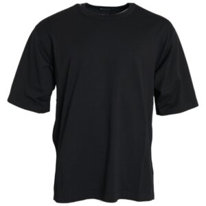 Dolce & Gabbana Black Logo Embossed Crew Neck Short Sleeves T-shirt