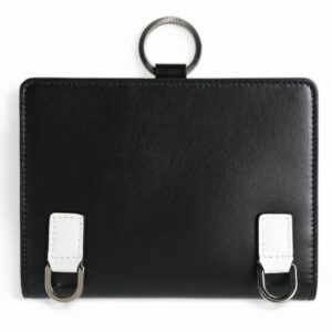 Dolce & Gabbana Elegant Black Leather Crystal Card Holder Wallet