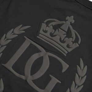 Dolce & Gabbana Black Logo Embossed Crew Neck Short Sleeves T-shirt