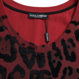 Dolce & Gabbana Red Leopard Print Sleeveless Tank T-shirt