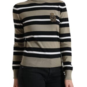 Dolce & Gabbana Multicolor Striped Wool Turtleneck Sweater