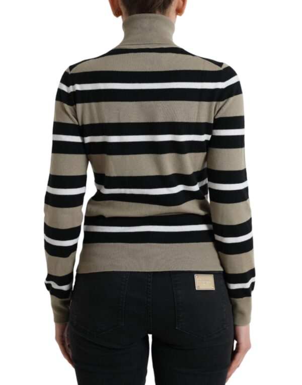 Dolce & Gabbana Multicolor Striped Wool Turtleneck Sweater - Image 3