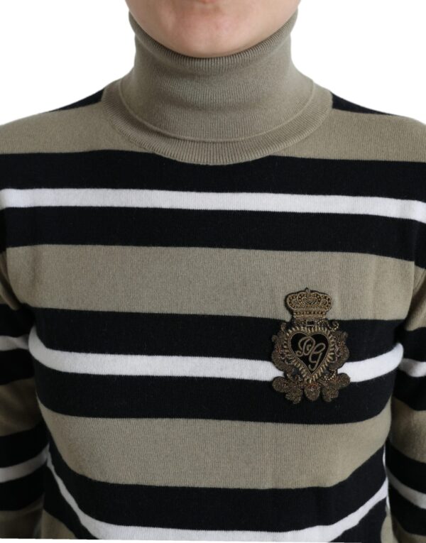 Dolce & Gabbana Multicolor Striped Wool Turtleneck Sweater - Image 4