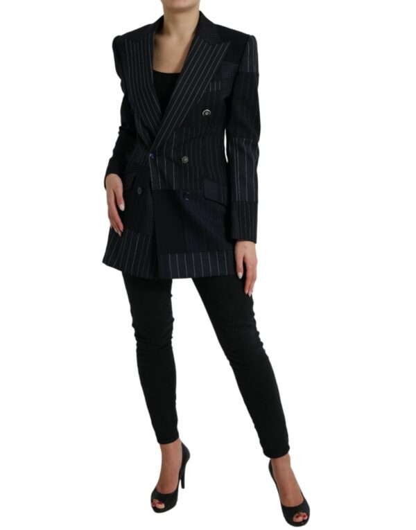 Dolce & Gabbana Elegant Striped Virgin Wool Blazer - Image 2