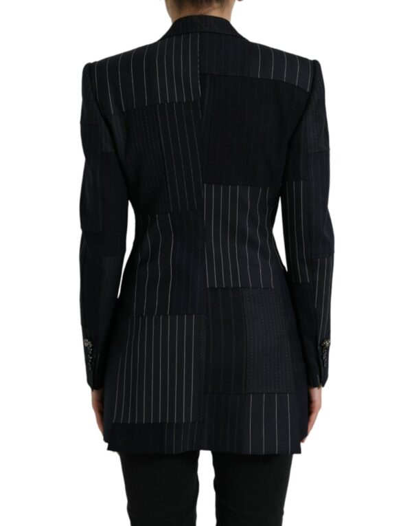 Dolce & Gabbana Elegant Striped Virgin Wool Blazer - Image 3