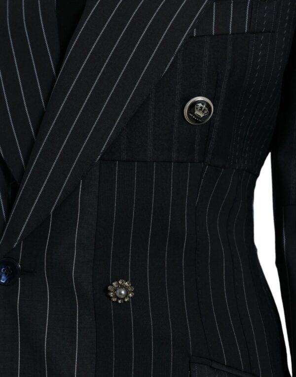 Dolce & Gabbana Elegant Striped Virgin Wool Blazer - Image 5