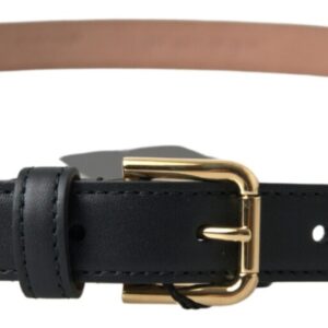 Dolce & Gabbana Elegant Italian Leather Belt with Metal Buckle