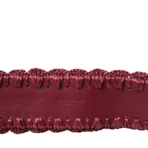 Dolce & Gabbana Maroon Elegance Canvas Waist Belt