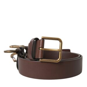 Dolce & Gabbana Elegant Brown Calf Leather Belt – Timeless Accessory