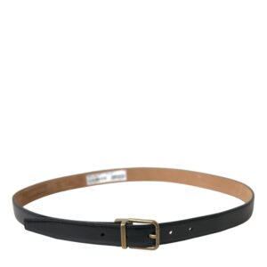 Dolce & Gabbana Elegant Black Calf Leather Belt