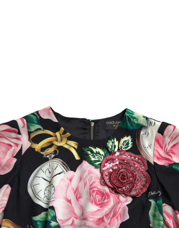 Dolce & Gabbana Enchanting Floral A-Line Dress with Sequined Detail - Image 8