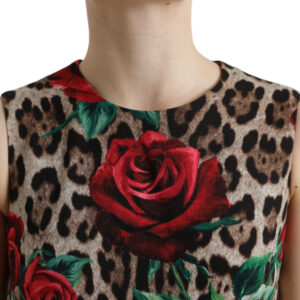 Dolce & Gabbana Elegant Leopard Floral A-Line Dress