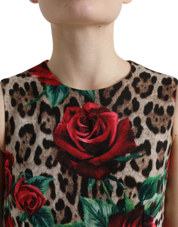 Dolce & Gabbana Elegant Leopard Floral A-Line Dress - Image 5