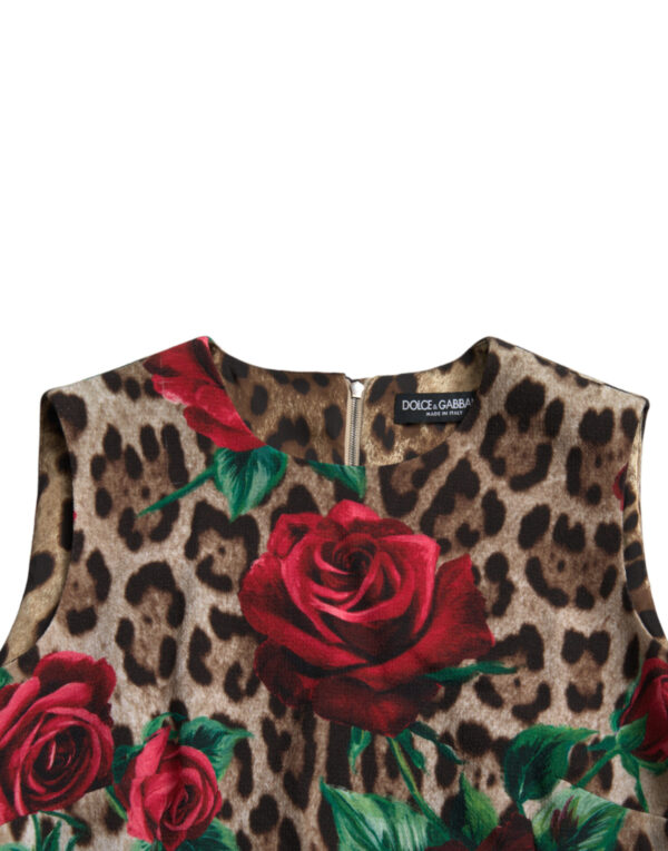 Dolce & Gabbana Elegant Leopard Floral A-Line Dress - Image 6